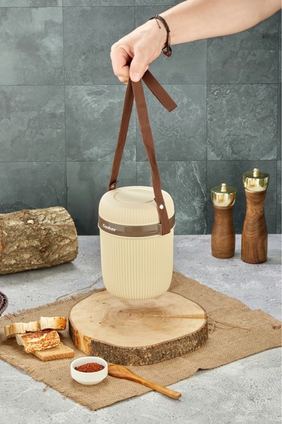 Cooker Lüx 1,2 Litre Çelik Hazneli 3'lü Yemek Termosu