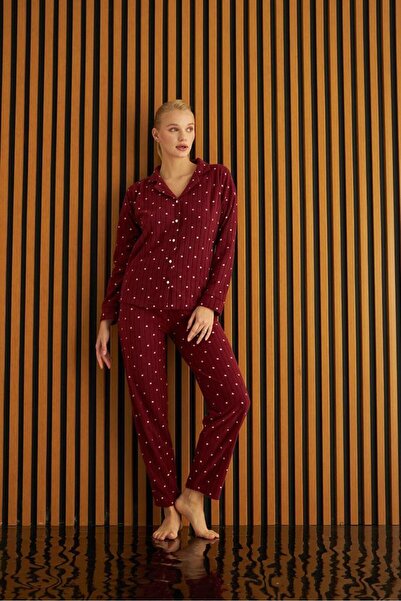 Pijamoni Kadın Yumuşak Welsoft Pijama Takım 5615-7