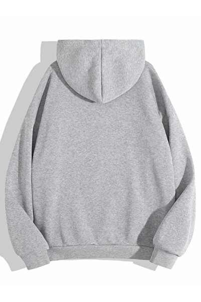 Buğraterzimoda Світшот з капюшоном та принтом Paris, унісекс, сірий