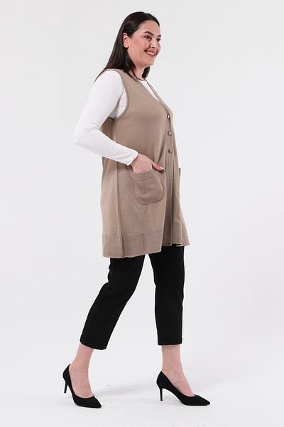 Laden Plus Size Very Thin Long Knitwear Mother Mink Vest