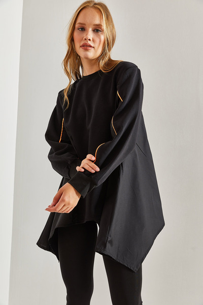 Bianco Lucci Dámská oversize mikina s dvojitým pruhem