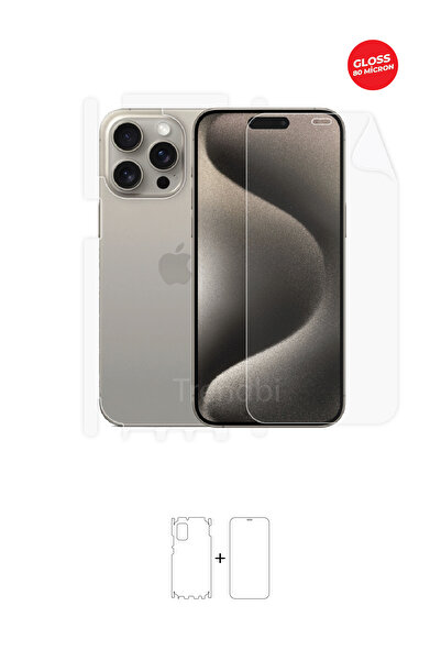 Wrapsol Iphone 15 Pro Max Full Body 360 Derece Ön Arka Ve Yan Koruyucu Tpu Film