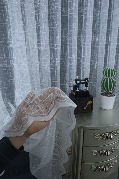 PERDECITY Shantung Pattern, Jacquard Tulle Curtain, 1/2 Sparse Pleated Size 200