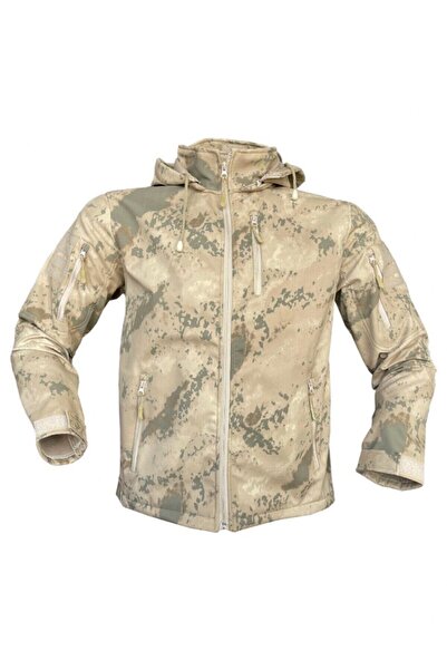 Genel Markalar Erkek Jandarma Kamuflaj Desen Taktikal Softshell Mont