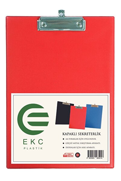 EKC Plastik Ekc Kapaklı Sekreterlik A4 Yazı Tablası -kırmızı-1 Adet