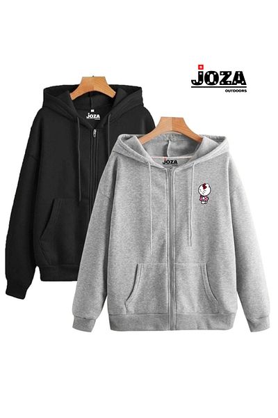 Joza Outdoors Spiderman Hello Kitty Lover Combination με 3 κλωστές φούτερ με κουκούλα με φερμουάρ Fleece Jacket Σετ 2