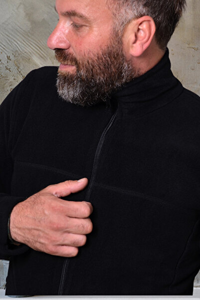 yakamor Men's Thick Black Fleece Coat