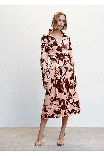 MANGO Woman Gemustertes Hemdkleid