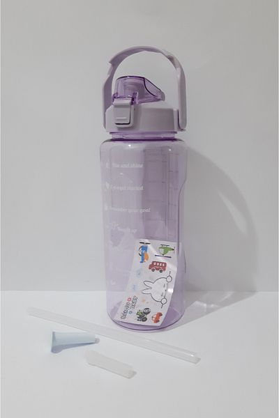 renkli çiçekler 2 LT Transparent Flask Travel Sports Picnic Multi-Purpose Flask