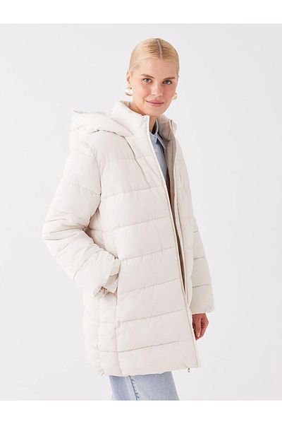 LC Waikiki LCW Modest Hooded Plain Oversize Women's Puffer Jacket