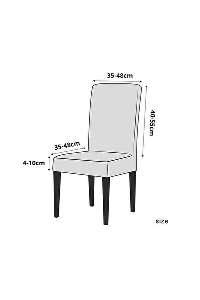 uzhanem 1adet Likrali Sandalye Kılıfı, Sandalye Örtüsü Yeşil Renk Yıkanabilir Lastikli Piti Kare Desen