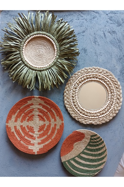 Toprak Design Bohem Hasır Duvar Tabağı Seti