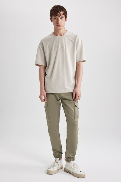 DeFacto Comfortable Crew Neck Printed T-Shirt - Heavy Fabric, Short Sleeve, Comfort Regular Fit A6868Ax23Au