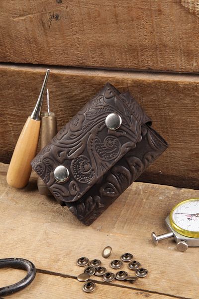 New Coast Leather 1900's Γνήσιο & Γνήσιο Δερμάτινο Χειροποίητο Σκούρο Καφέ Ανδρική Καρτοθήκη
