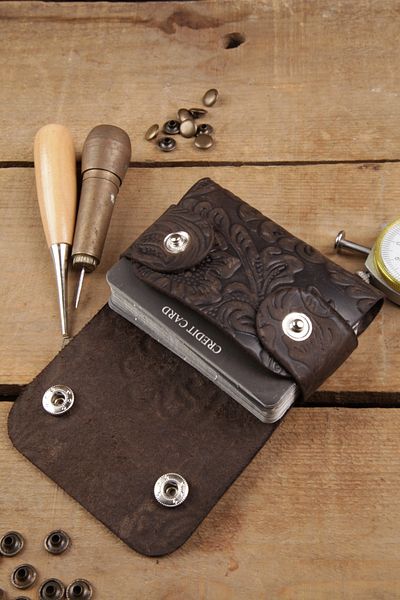 New Coast Leather 1900's Γνήσιο & Γνήσιο Δερμάτινο Χειροποίητο Σκούρο Καφέ Ανδρική Καρτοθήκη