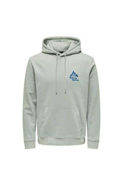 Only & Sons Kapüşon Yaka Mavi Erkek Sweatshırt 22026412_ONSCARL REG MOUNTAIN ...