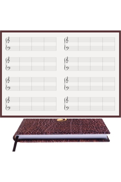 BİDEFTER مفكرة بيانو (مفتاح Fa اليسار) 100% صناعة يدوية، خياطة يدوية (خياطة خ...