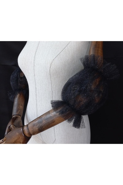 es moda shop Bestelee sparkling tulle sleeves black