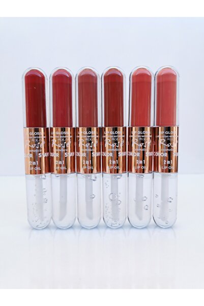 Roesıa Rose Cosmetics Rose 6'lı Likit Ruj - Unlimited Double Çift Taraflı Dudak Parlatıcı Kalıcı Ruj Seti