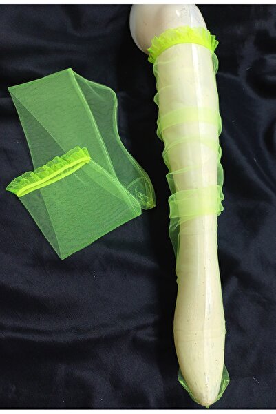 es moda shop Салса луксозни дълги чорапи с волани от тюл в неоново жълто