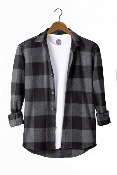 LEYEL Moda KOPYA - Oduncu Gömlek Kırmızı Düğmeli