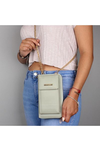 My Valice My Valice Leather Crossbody Wallet and Card Holder Compartment Phone Bag 1617 Mint Green