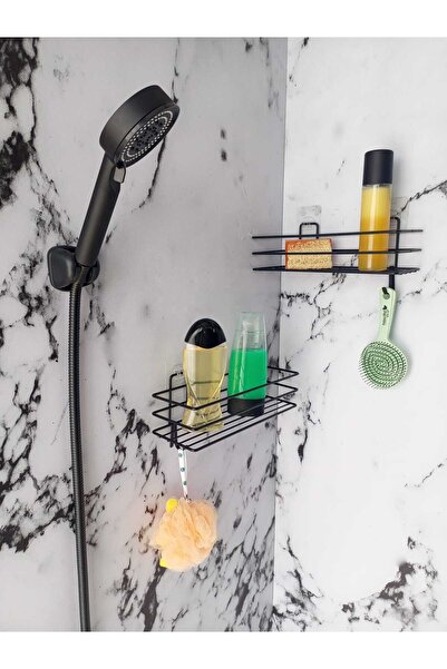 Egem Home 2 buc. Raft de baie cu cârlige adezive Set de duș pentru cap de duș