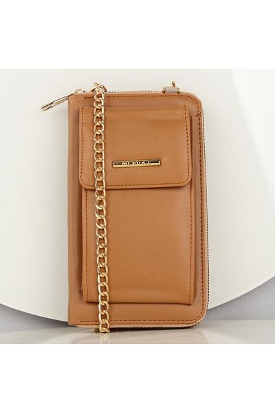 My Valice My Valice Leather Crossbody Wallet and Card Holder Compartment Phone Bag 1617 Tan