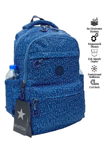 Bevitton Satin Waterproof Fabric Unisex School Backpack 20289