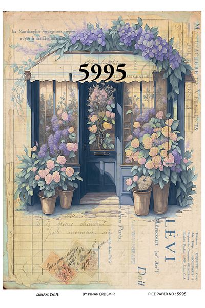 LİNEART LineArt Brass Decopage Paper LA-5995