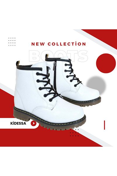 Kidessa 1734 Anatomical Sole Girl's Boots WHITE