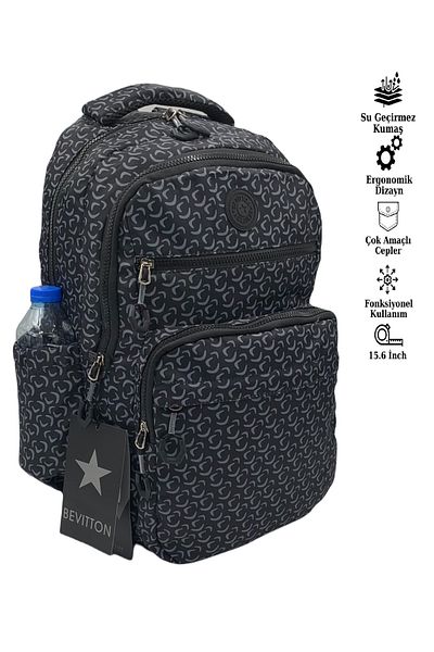 Bevitton Satin Waterproof Fabric Unisex School Backpack A3113