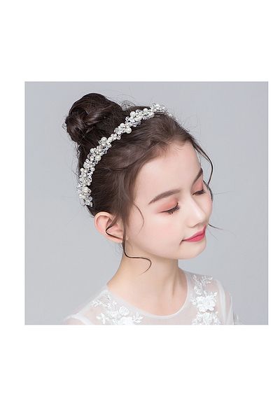 BBA TULLE STORE دبوس شعر للفتيات الصغيرات من الكريستال اللؤلؤي تاج شعر للأطفال الصغار