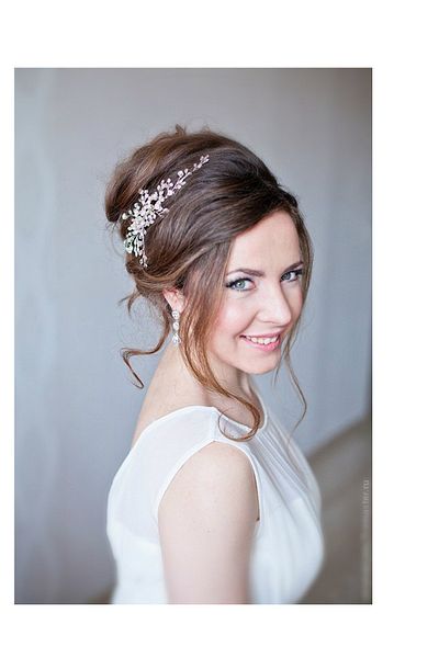 BBA TULLE STORE تاج الزفاف، تاج الحنة، تاج الخطوبة، إكسسوار شعر العروس، نموذج الجانب بدون مشط تاج الزفاف