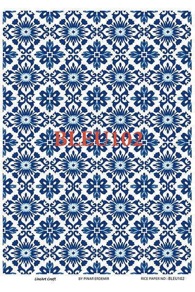 LİNEART LineArt Brass Decopage Paper LA-BLUE102