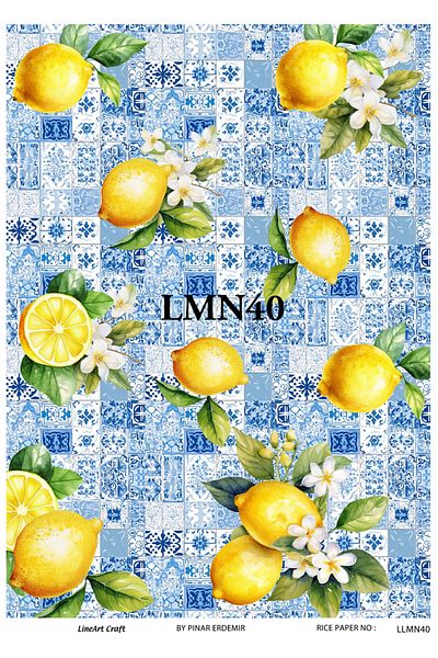 LİNEART Brass Patterned LineArt Decopage Paper - LA-LMN40
