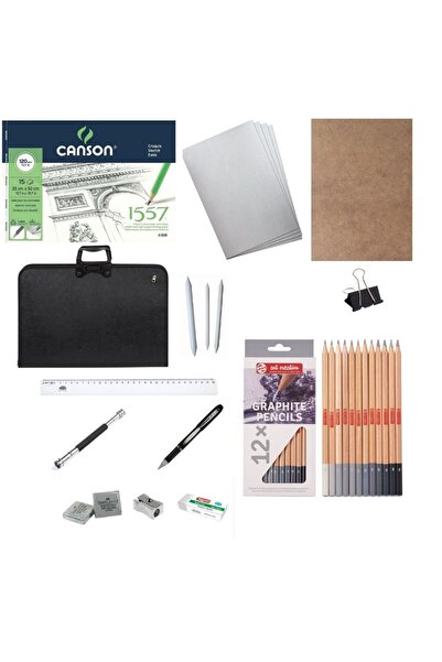 Art Tone مجموعة المبتدئين بالقلم الأسود والرسم المكونة من 45 قطعة 1