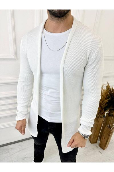 elkumoda Πλεκτό Ζακέτα με Κέντημα και Σαρκωμένη Γραμμή