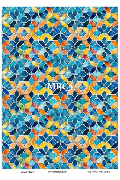 LİNEART Brass Patterned LineArt Decopage Paper - LA-MRC4