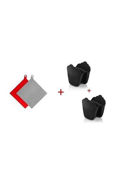 HOLLYHOME Set of 2; Trivet Holder - 2 Pieces Silicone Trivet, 2 Pieces Oven Holders, Saucepan Teapot Bottom Hh