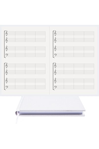 BİDEFTER دفتر ملاحظات (STAFF - SATB) 100% صناعة يدوية، خياطة يدوية (خيوط) تجل...