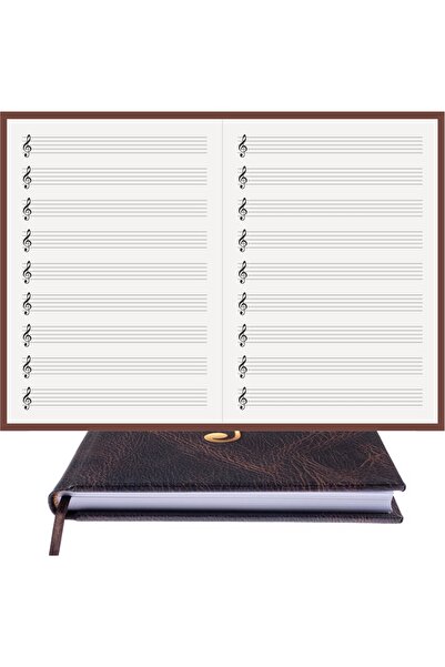 BİDEFTER كتاب الموسيقى (مفتاح اليسار) 100% صناعة يدوية، خياطة يدوية (خيوط) غل...