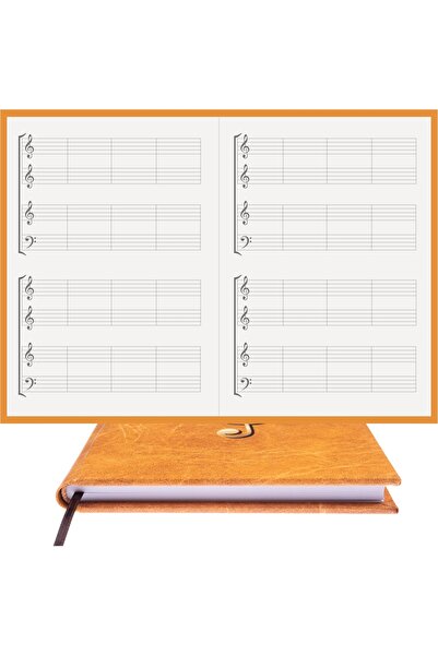 BİDEFTER مفكرة بيانو (SATB) 100% صناعة يدوية، خياطة يدوية (خيوط) غلاف مطلي من...