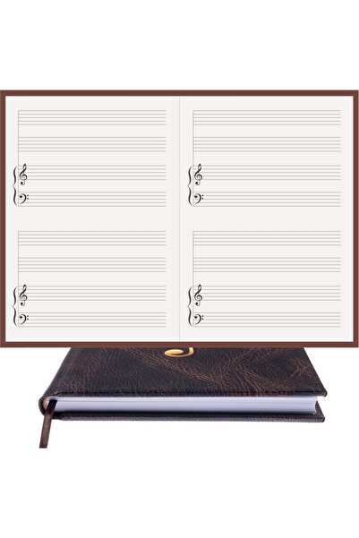 BİDEFTER مفكرة بيانو (رباعيات مع مفاتيح LEFT FA) 100% صناعة يدوية، خياطة يدوي...