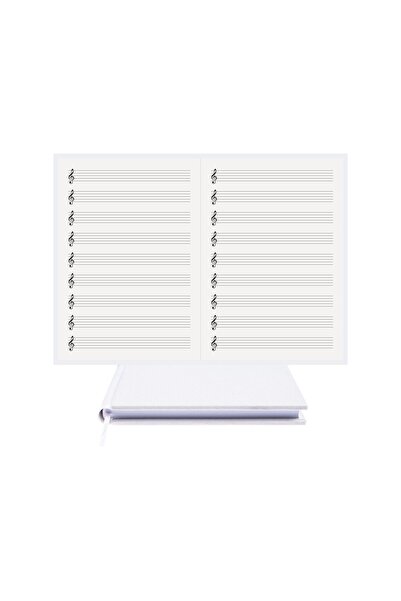 BİDEFTER كتاب الموسيقى (مفتاح اليسار) 100% صناعة يدوية، خياطة يدوية (خيوط) قم...