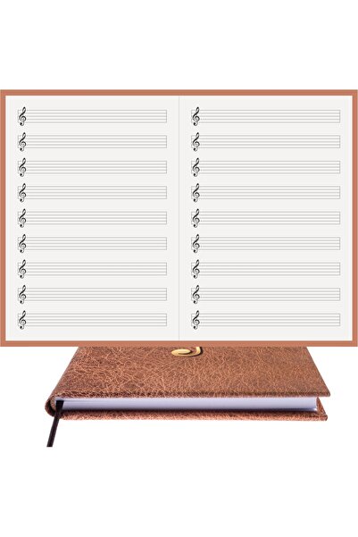 BİDEFTER كتاب موسيقى (مفتاح يسار، خطوط مقطوعة مزدوجة) 100% صناعة يدوية، خياطة...