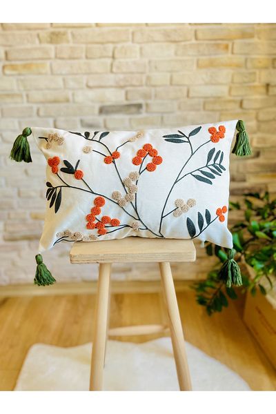 SWITA Punch Embroidered Single Decorative Special Design Throw Pillow Cover
