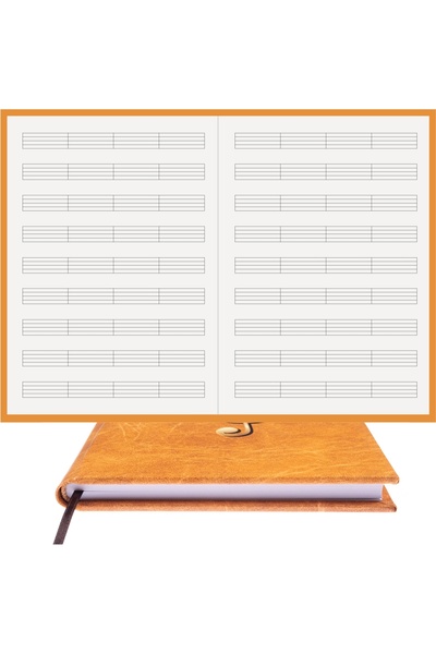 BİDEFTER Music Notebook (KEY-FREE CUT STRIPED) 100% Handmade, Hand Stitched (...