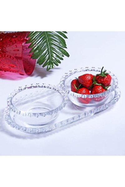 kitchenboost وعاء تقديم لاف 3 قطع مع صينية - وعاء للوجبات الخفيفة متعدد الأغراض