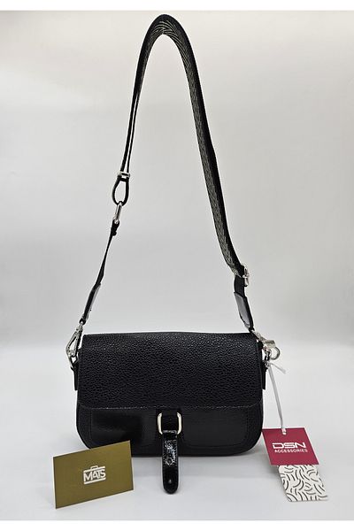 DSN Small Crossbody Bag Patent Leather Black